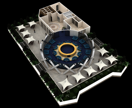 گنبد مگامال کرمانشاه سازه فضاکار دیاماتیک سان افق نور سازه فضایی رستوران گردان  (2).png